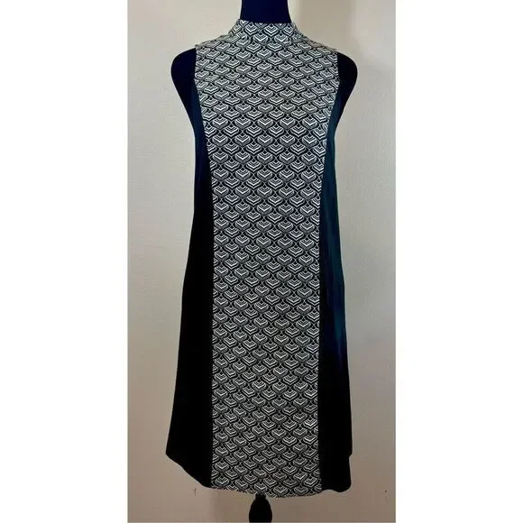 Kensie Women's Scale Brocade Mock Neck Retro Mini Shift Dress Women's XS - Picture 3 of 10